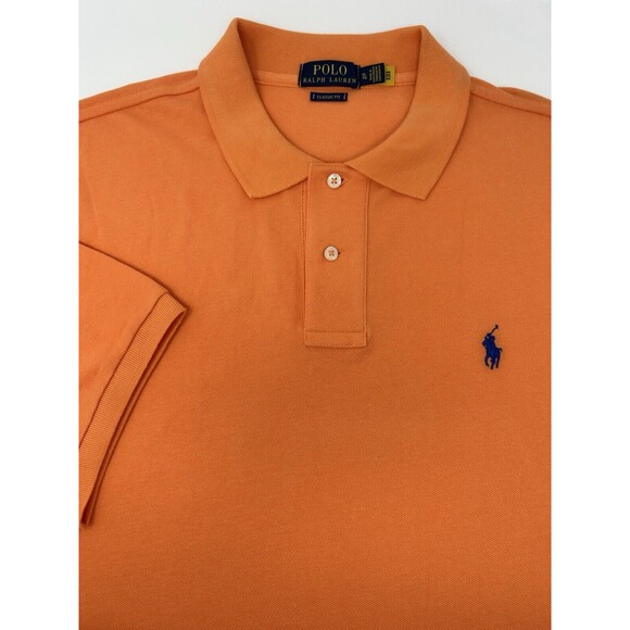 Polo Ralph Lauren Orange Short Sleeve Classic Fit Polo Shirt‎ Men's XL TG - Picture 1 of 8